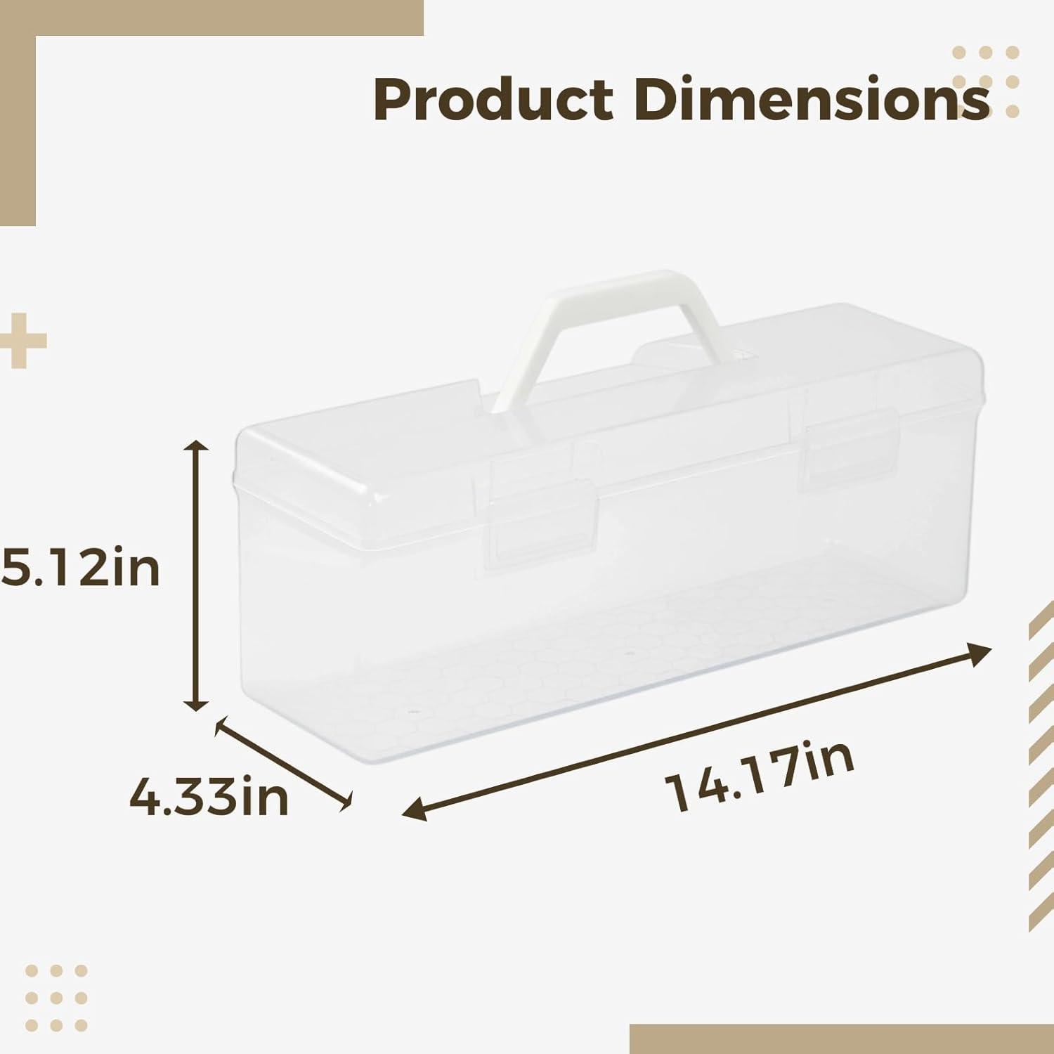 Large Capacity Paint Storage Box Set, 3 Pcs 14.2 in Clear Art Organizer with Handle, Plastic Boxes for Calligraphy, Painting Supplies