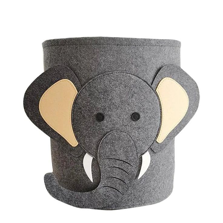 Cute Animal Laundry Basket | Foldable Fabric Laundry Hamper | Large Capacity Clothes Storage Basket for Bedroom, Bathroom & Nursery |-image-8