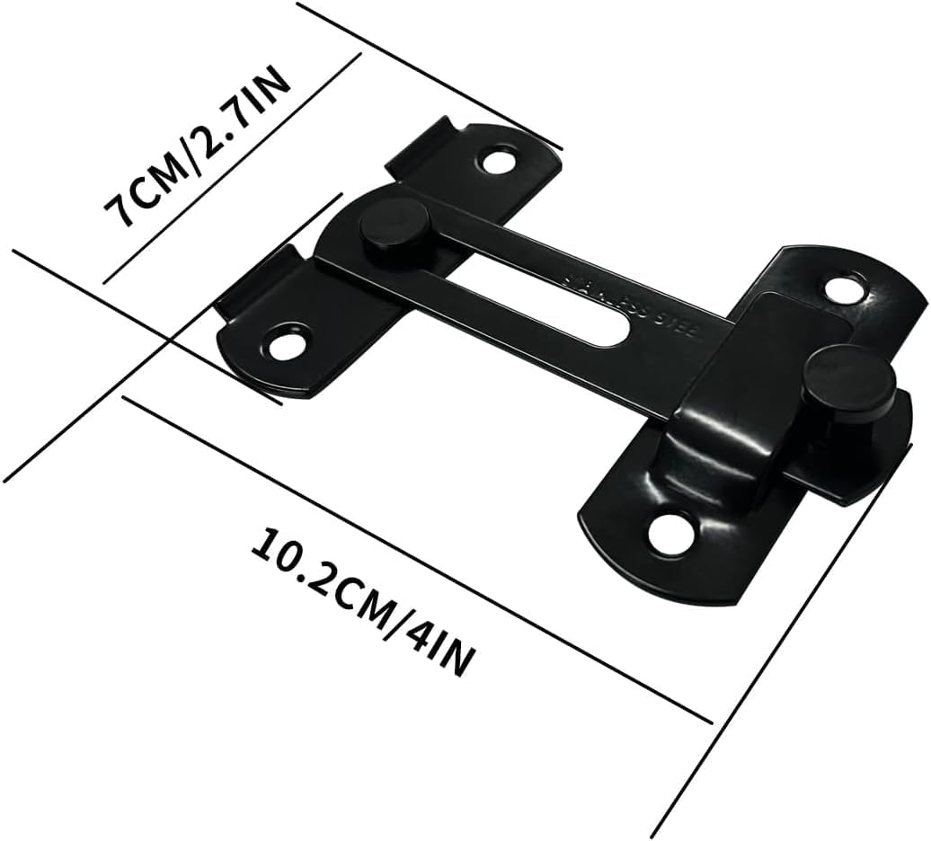 Kevim 2 Pcs Flip Latch Gate Lock – Stainless Steel Barn Door Latch, Anti-Theft Safety Lock for Wooden Fence, Matte Black Finish – Heavy-Duty Durable Hardware for Indoor & Outdoor Security 3