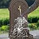 Relaxdays Standbrunnen, Antik-Stil, HBT: 73x39x32 cm, Nostalgie, Garten, Terrasse, Wasserhahn, Becken, stehend, braun