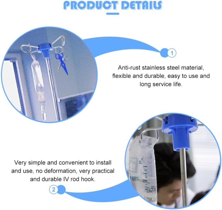 CHILDWEET Infusion Stand Hook Stainless Steel Hook for Vertical Infusion Rack Clinic Hospital Accessory Supports Multiple Iv Bags - Image 8