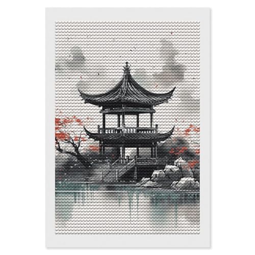 Kit d'art diamant peinture à l'encre chinoise anti-stress pour adultes débutants