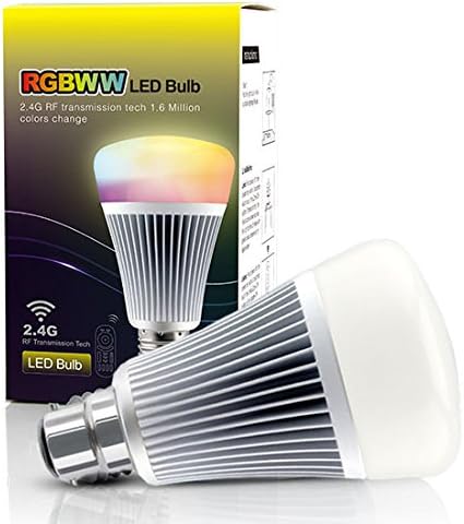 LIGHTEU, 8W B22 WiFi 2.4G RF Remote Control RGBCCT LED Bulb Milight Miboxer (Remote not Included), 1x Bulb