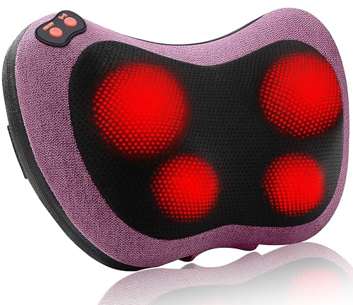 Papillon Shiatsu Back Massager with Heat Christmas Women Men Gifts Electric Deep Tissue Massage Pillow for Neck Shoulder Foot & Lower Back Pain Relief Gifts for Men Women Dad Her(Purple)
