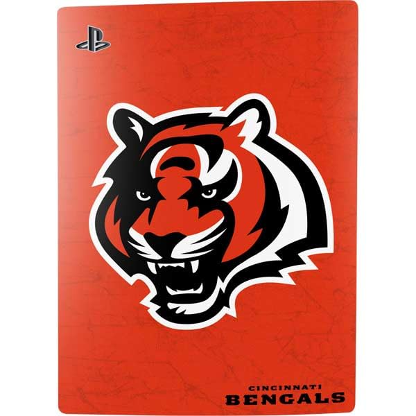 Skinit Decal Gaming Skin Compatible with PS5 Bundle - Officially Licensed NFL Cincinnati Bengals - Alternate Distressed Design