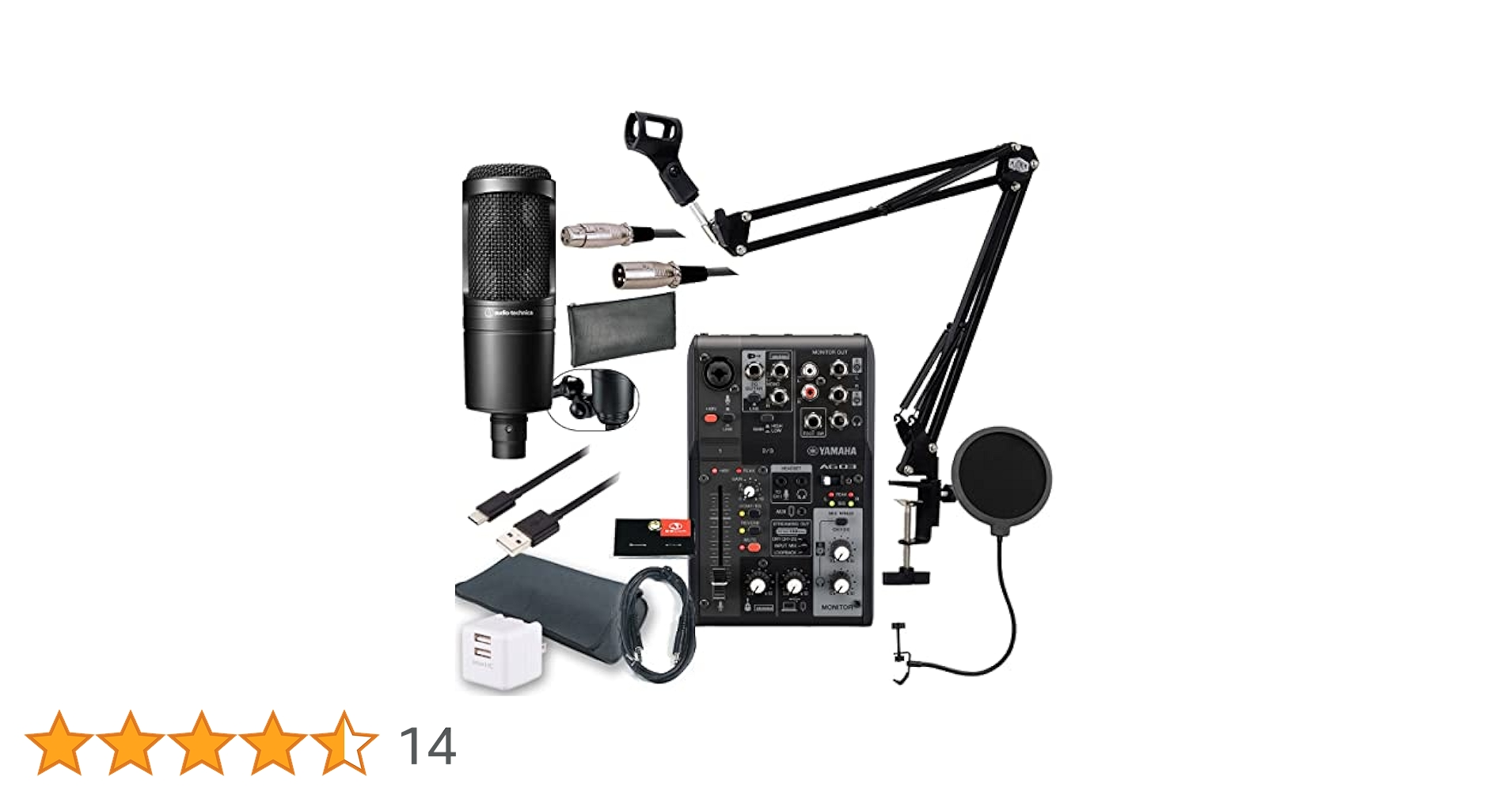 YAMAHA AG03MK2 AT2020コンデンサーマイクセット iPhone YAMAHA AG03MK2 AT2020 iPhone配信セット アームスタンド ポップ