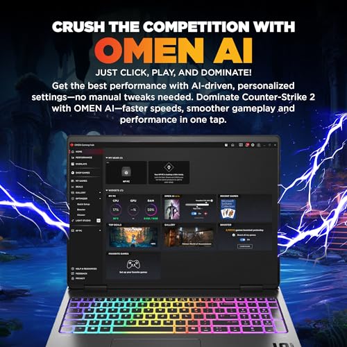 Image of HP Omen 16 Max, Intel Ultra 9 275HX, 12GB NVIDIA RTX 5070 Ti (32GB DDR5,1TB SSD) 240 Hz, 3ms, IPS, WQXGA, 16'' /40.6Cm, Win11, M365* Office24, Black, 2.75Kg, ah0190TX, RGB Backlit, AI Gaming Laptop