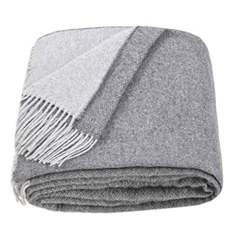 LYHome Merino Decke - Kuscheldecke Tagesdecke Sofa Wolldecke,...