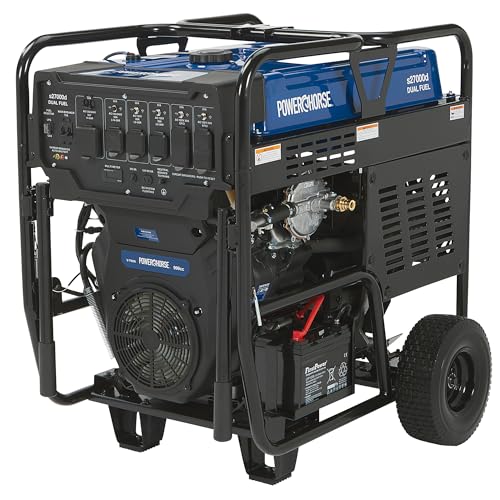 Powerhorse Portable Generator, 27,000 Surge Watts, 18,000 Rated Watts, 120/240V, Dual Fuel, Electric...