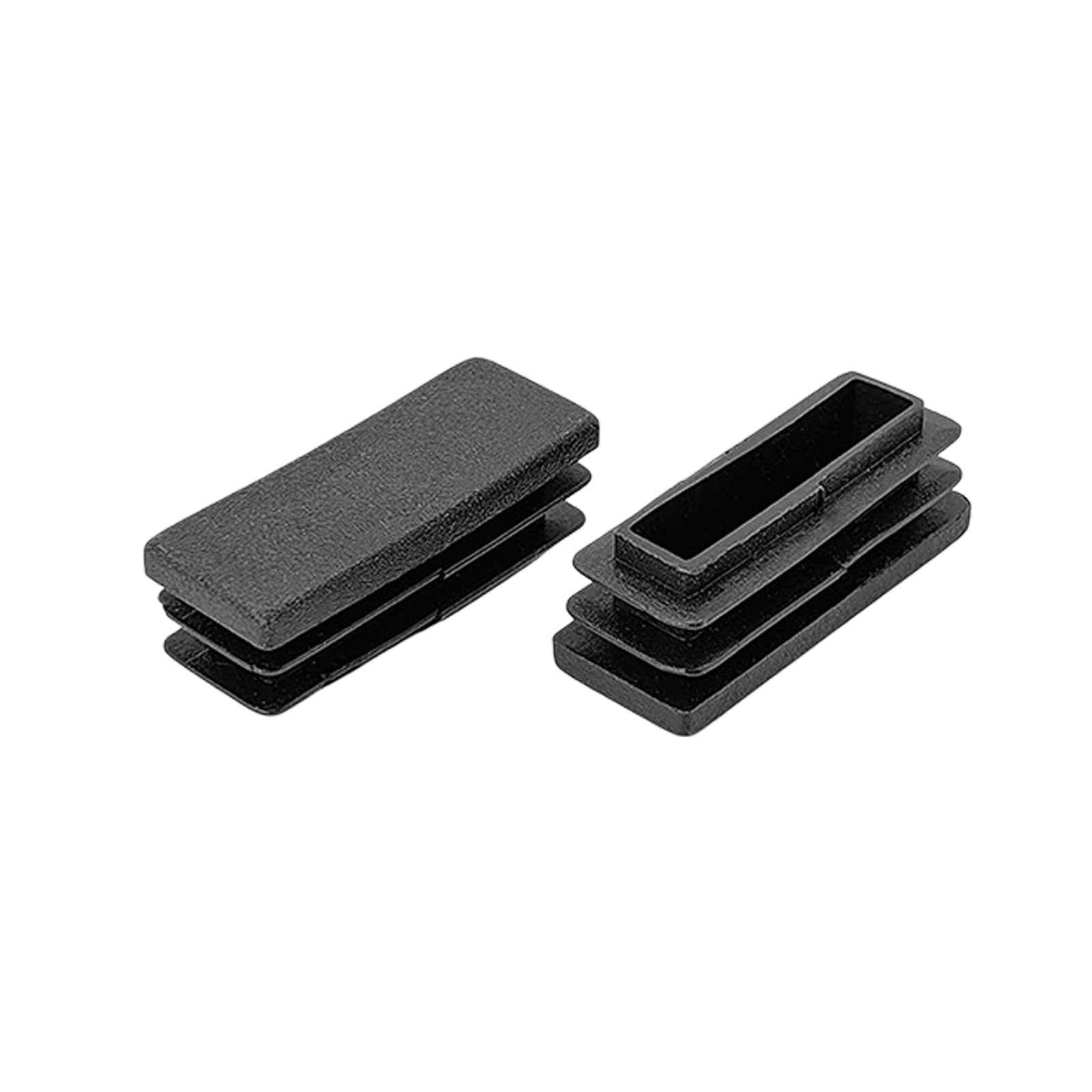 12Pcs Black Rectangle Blanking End Caps Tubing End Cap Insert Blanking Stopper Pipe Tube Cap