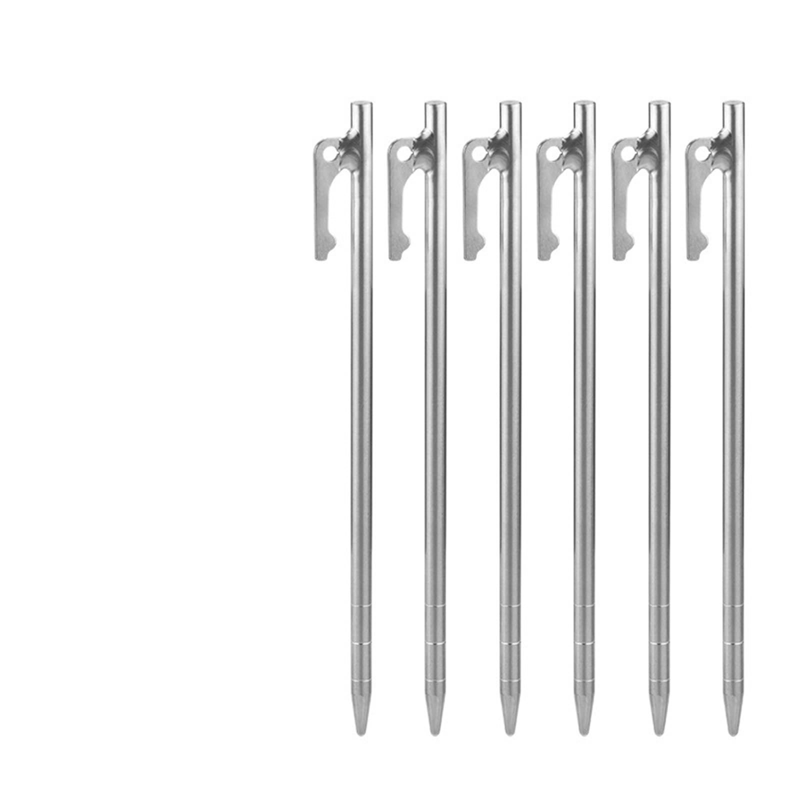 Metallische Bodennägel, 6Pcs Titan Legierung Heavy Duty Zelt Heringe Outdoor Camping Stakes Robust Baldachin Nägel Boden Pins(20cm 6pcs)