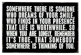 Somewhere There Is Someone Who Dreams Of Your Smile - Mailable Inspirational Wooden Greeting Card