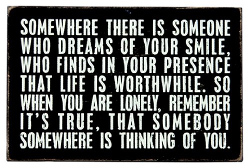 Somewhere There Is Someone Who Dreams Of Your Smile - Mailable Inspirational Wooden Greeting Card