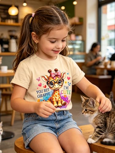 Image of Funnycokid Little Girls T Shirt for Toddler 3-7 Years Kids Tee Graphic Short Sleeve Clothes Tops