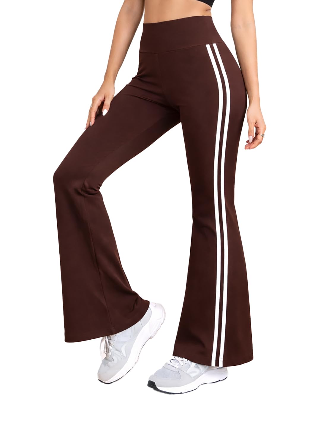 Rock Paper Scissors High Waist Flare Gym Pants for Women’s with Stripes – Premium Stretch Bootcut Flared Leggings |Yoga Pants |Gym & Lounge Activewear| Gym Tights Women