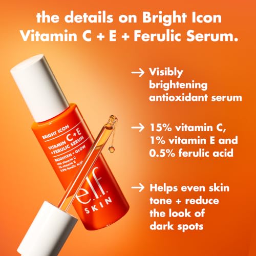 e.l.f. SKIN Bright Icon Vitamin C + E + Ferulic Serum Mini | Brightening Serum with 15% Vitamin C, 1% Vitamin E & 0.5% Ferulic Acid, Helps the Look of Dark Spots, Vegan & Cruelty-Free - image 3