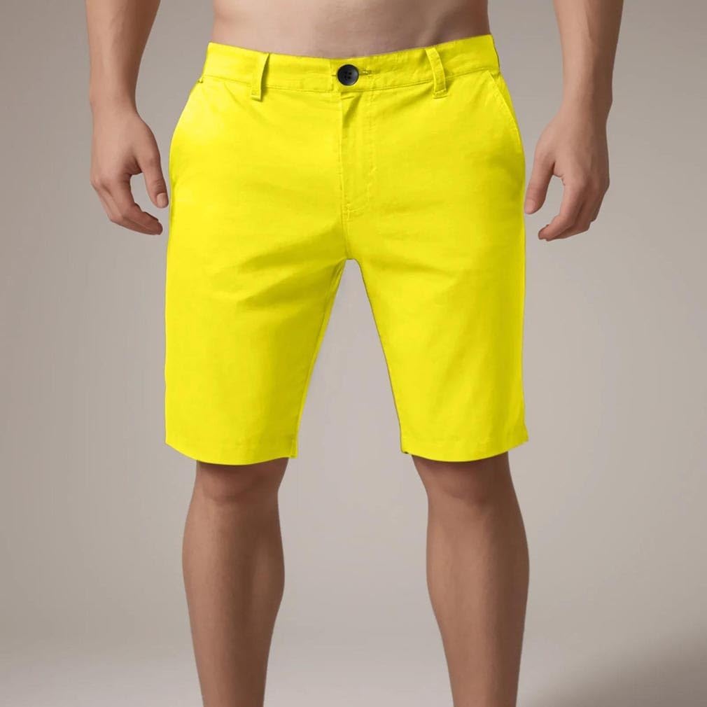 Men's Slim Fit Work Wear Shorts Solid Color Zipper Summer Casual Daily Sports Short Pants
