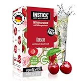 INSTICK Zuckerfreies Instant-Getränk (Kirsche) - 1 Packung für 12 x 0,5-1 L - Veganes Getränkepulver Kalorienarm & Vitamin C - Instant-Pulver