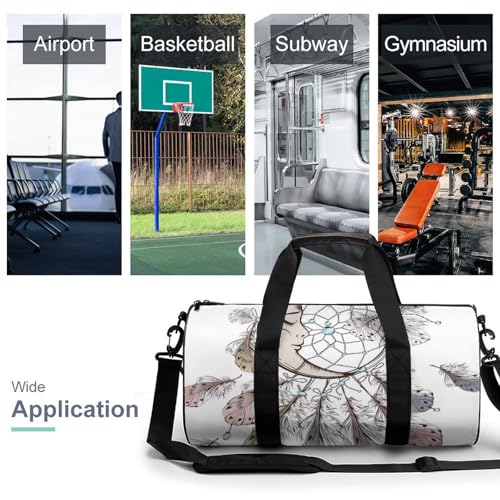 Duffel bag plume attrape-rêves compact 45x23x23cm multi-usages