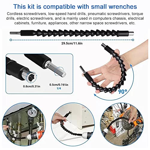 Jiangtao Conjunto de extensão de broca flexível de 21 peças com extensão de broca de ângulo de 105 °