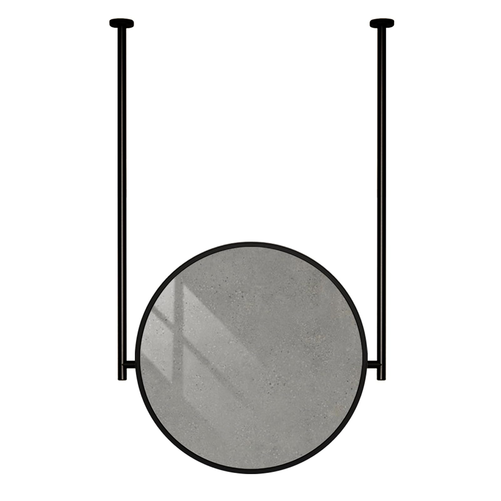 FGXHHS Round for Shower, Wall-Mounted Bedroom, Circle Hanging Mirrors Hallway Cloakroom, Makeup Vanity Mirror, Black Metal Framed(Diameter-50CM/19.7INCH)