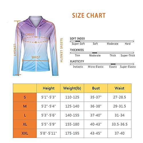 Women's Fishing Hoodie Shirt Long Sleeve Spf Sun Protection Uv Shirts Purple M #TOP4
