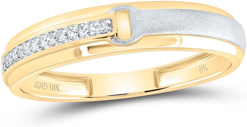 Jewels By Lux 10kt Yellow Gold His & Hers 1/3 Cttw Diamond Square Bridal Wedding Ring Band Set, Women Size: 5-9, Men Size: 8-12