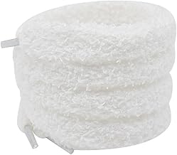 XIANMY Lacets en peluche pour chaussures plates et moelleuses 1,5 cm Cordons de rechange pour baskets Chaussures de sport Chaussures décontractées Bottes 180 cm Blanc