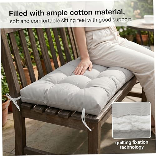 Coussin de banc d'extérieur imperméable gris clair 130x50cm - 7