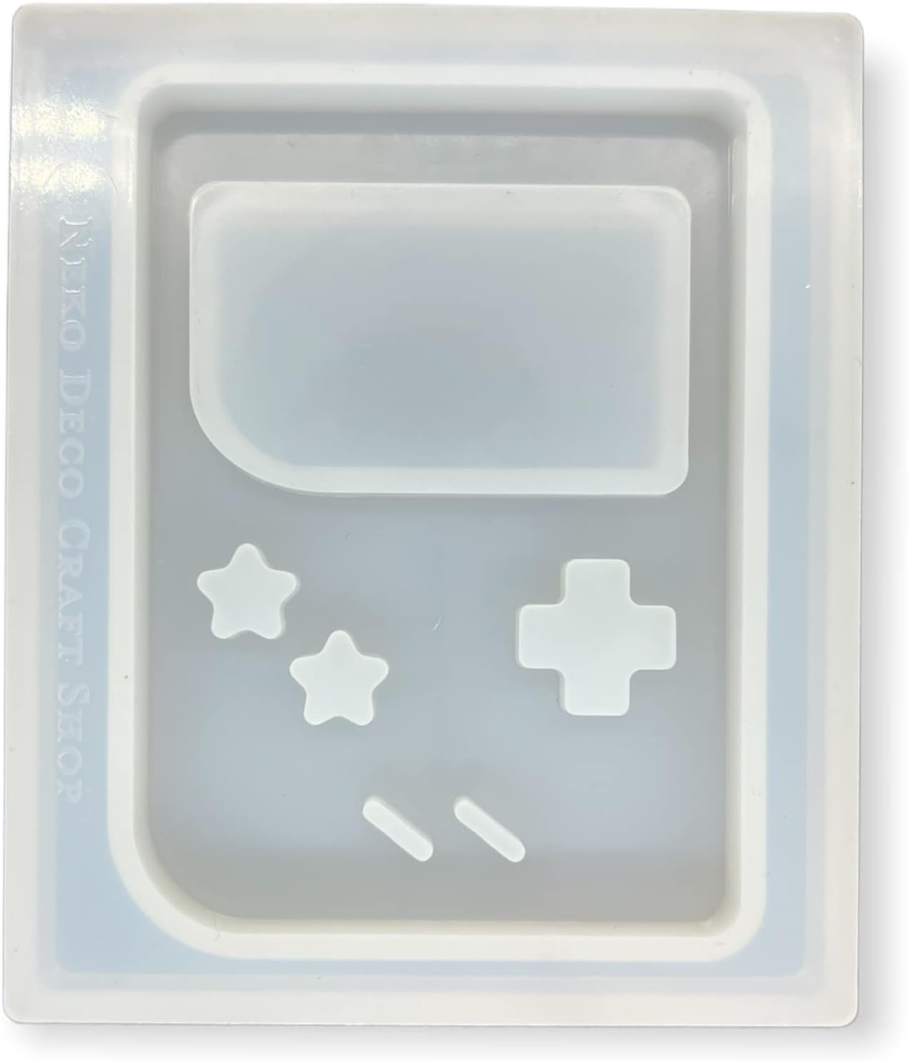 Neko Deco Craft Shop 2 pcs Trading Card Sized Gaming Console Shaker Resin Silicone Mold Shiny Glossy DIY Keychain Arts Crafts, Clear (TCSM-3)