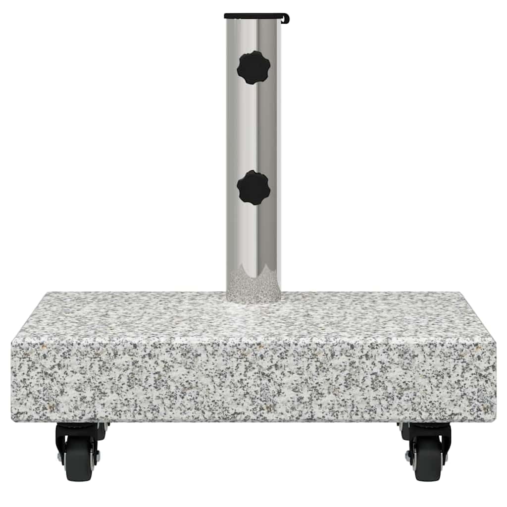 Supporto per ombrellone grigio in granito, 45 x 25 x 45 cm, con ruote, stabile, per giardino, balcone, terrazza, base pesante, resistente alle intemperie e facile da spostare