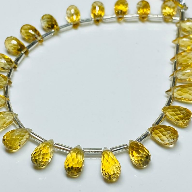Citrine naturelle perles 10x5mm lisses pour réparer et personnaliser un collier ou un bracelet