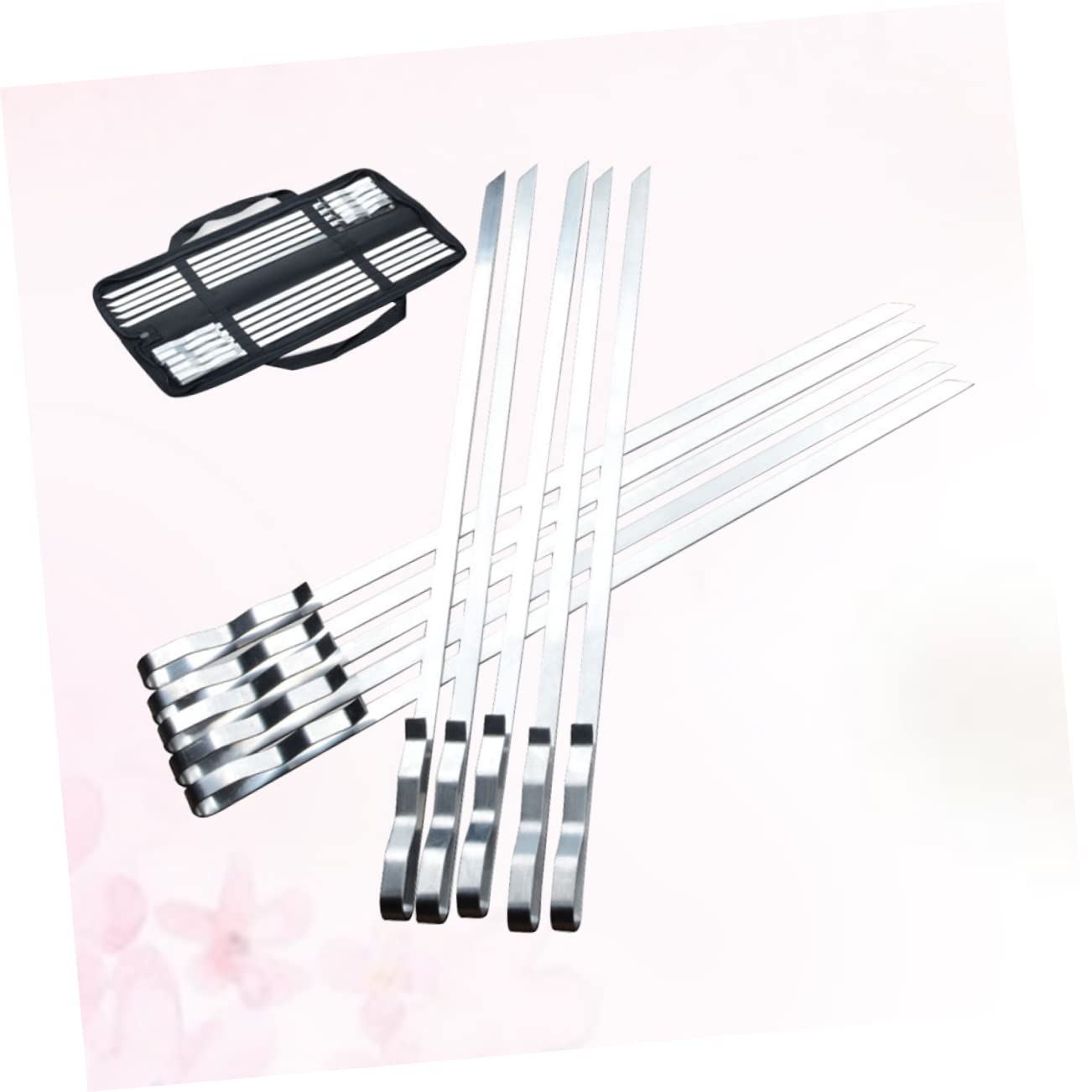 ibasenice 10piezas Pinchos Planos De Acero Inoxidable Brochetas Para Barbacoa De Brochetas Para Parrilla De Acero Inoxidable Para Asar Carne La Parrilla