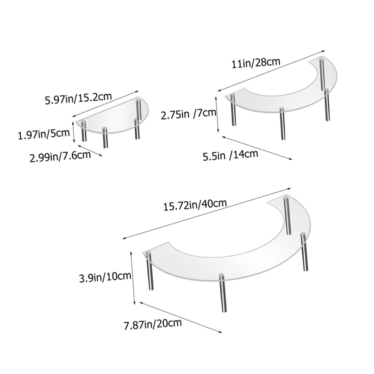 PRETYZOOM Alzatina per Torte Multi-livello 2 Set Acrilico e Metallo | Esposizione per Dolci, Design Versatile, per Attività Commerciali e Eventi