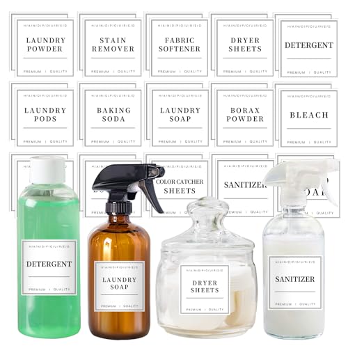 TESWEY 36PCS Laundry Room Labels Set, Waterproof Laundry Labels for