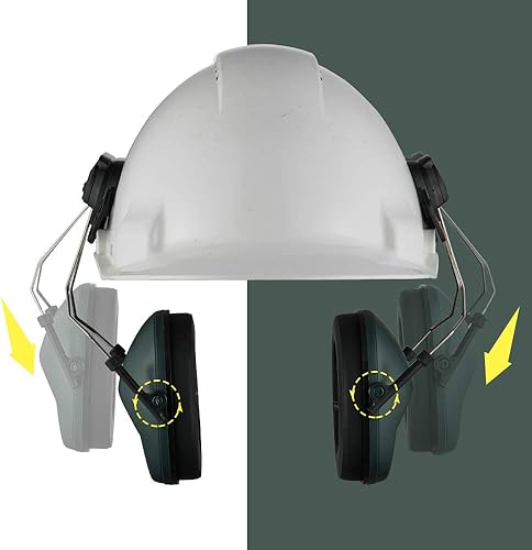 Miniatura 7 de Casco con cancelación de ruido, orejeras acoplables, bloqueo de sonido, protección auditiva para sitios de construcción, adaptadores