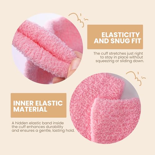 RockDove Women's Set Original Two-Tone Memory Foam Slipper (Size 9-10 US Women, Light Grey/Red) & 3-Pair CloudSoft Ultra Soft Lightweight Socks3