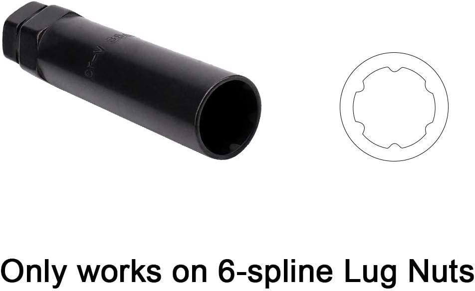 One-Day Sale: Up to 60% Off IRONTEK 6 Point Spline Tuner Socket Key Tool for Six-Spline Drive Socket Lug Nut Tool Key Replacement 17.6mm Inner Diameter Compatible with 19mm (3/4) & 21mm (13/16) Hex Lug Nuts