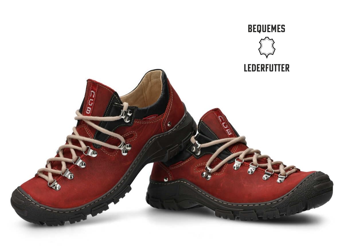 nagaba - Męskie buty trekkingowe - skórzane buty trekkingowe męskie - półbuty męskie z prawdziwej skóry, ze sznurówkami - buty męskie, półbuty, buty rekreacyjne