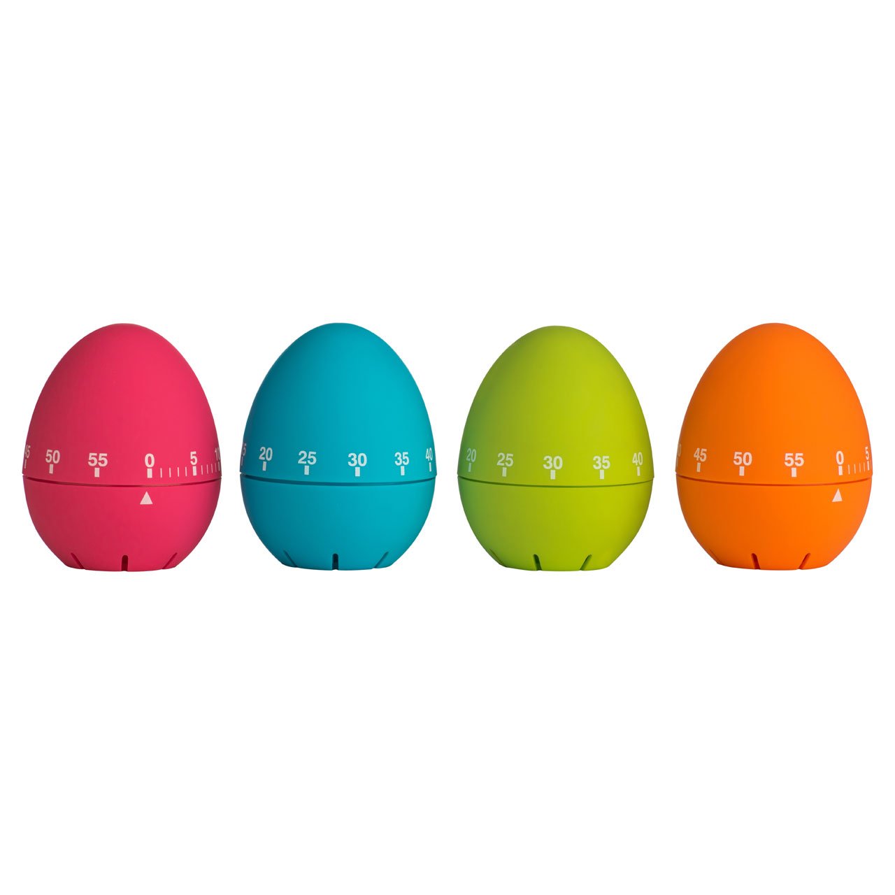 Orsina 4 Assorted Egg Shape Timers With 1-60 Minute Range,mechanical Timers In Hot PinkBlueGreen& Orange from B&Q