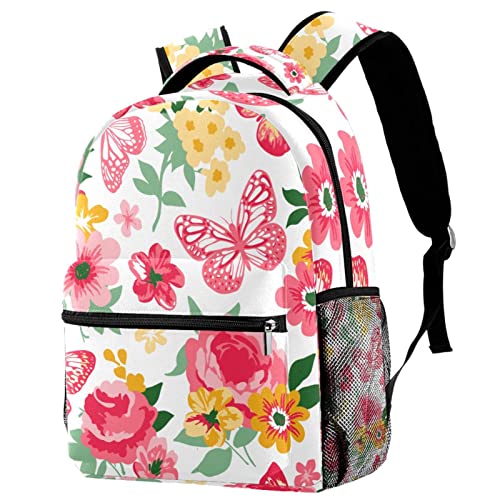 Sac à dos ordinateur portable de voyage léger motif floral mignon M