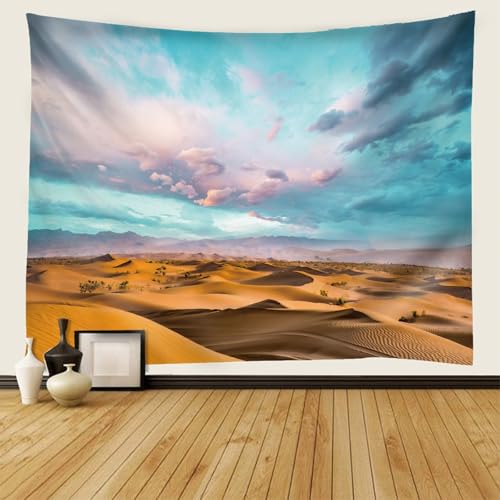 Tapiz de pared de 150 x 150 cm con estampado de cielo y paisaje desértico 2