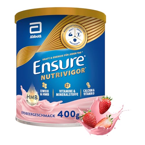 Ensure NutriVigor Erdbeere 400g Nahrungsergänzungsshake: Proteine, 27 Vitamine & Mineralstoffe, Vitamin C, Vitamin D, Zink und Magnesium – Für eine gesunde, ausgewogene Ernährung