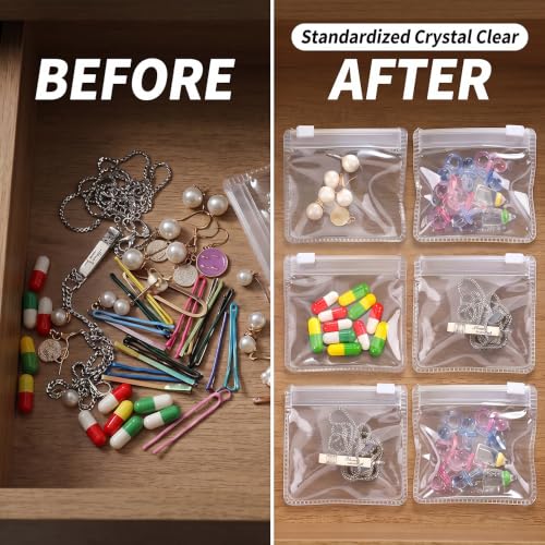 Image of Pill Organizer Reusable Travel Pill Pouch Bags for Daily Use (100PCS) | Reusable, Travel-Friendly, Daily Use, Portable Pouch, Pill Storage