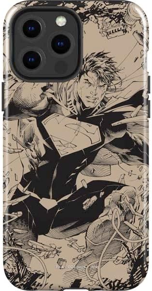 Skinit Impact Phone Case Compatible with iPhone 14 Pro Max - Officially Licensed DC Comics Superman Elements Design