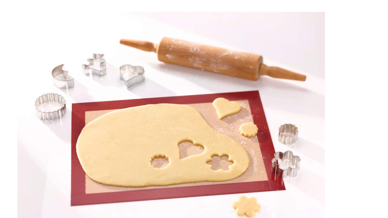Backmatte, Silikon + Silikon Teigroller Antihaft Nudelholz Teigausroller Fondant Kuchen