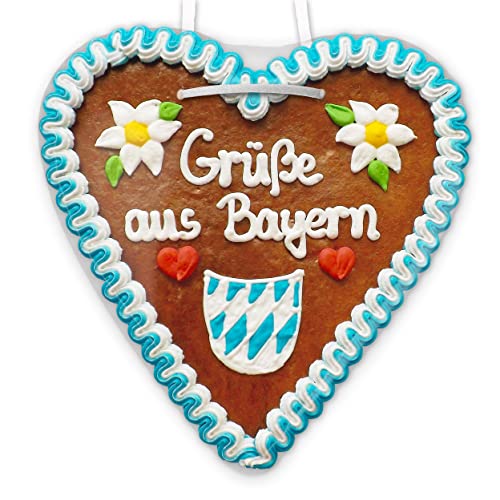 Lebkuchenherz - 21cm - Grüße aus Bayern