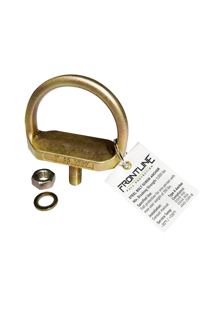 Frontline STB01 Steel Bolt Threaded Anchor | Can be Installed in Most Structural Steel substrates | Tested for Multi-Direction Loading | Anchor is Reusable | Meets or exceeds ANSI & OSHA.