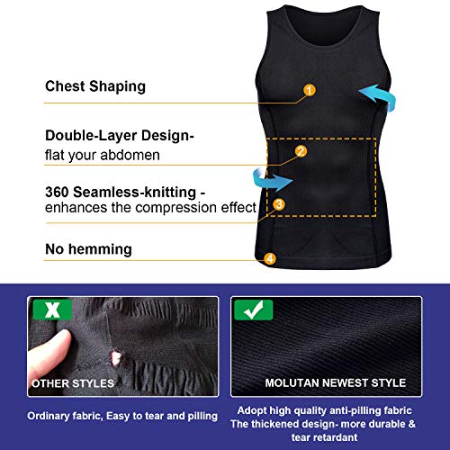 Mens Compression Shirt Slimming Body Shaper Vest Sleeveless Waist Trainer Workout Tank Top Tummy Control Shapewear2