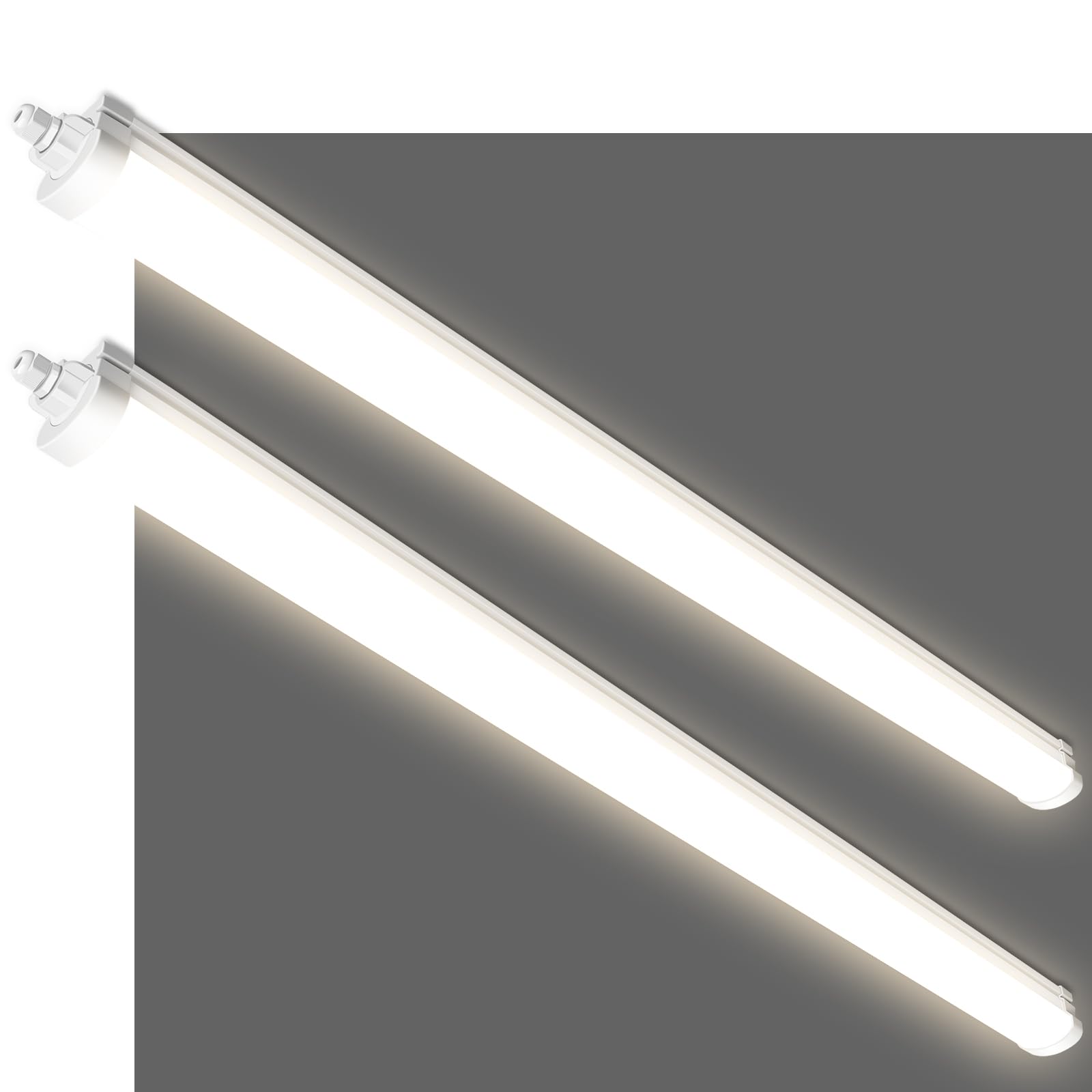 ALUSSO 2 Packs LED Batten Light 4FT 120CM, 36W 4320LM 4000K Linkable Garage Lighting